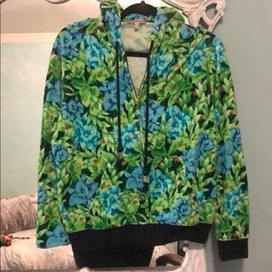 Juicy Couture floral zip up hoodie
